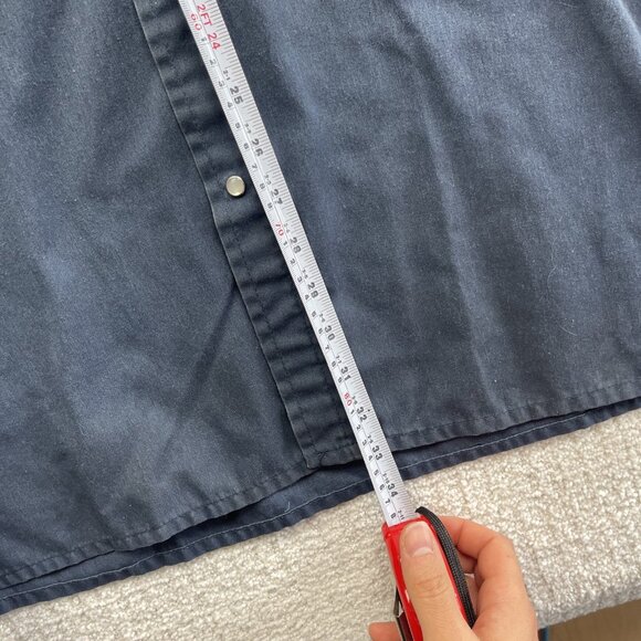 Big Bill Work Shirt Men’s Dark Blue Pearl Snap Long Sleeve Workwear Read* - Picture 12 of 16